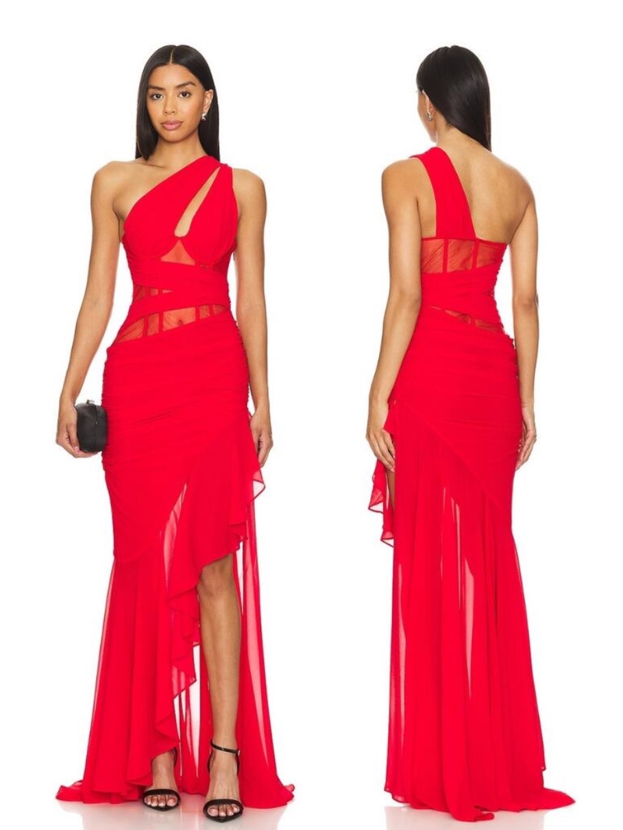 Nwt! Nbd Christian Gown In Red